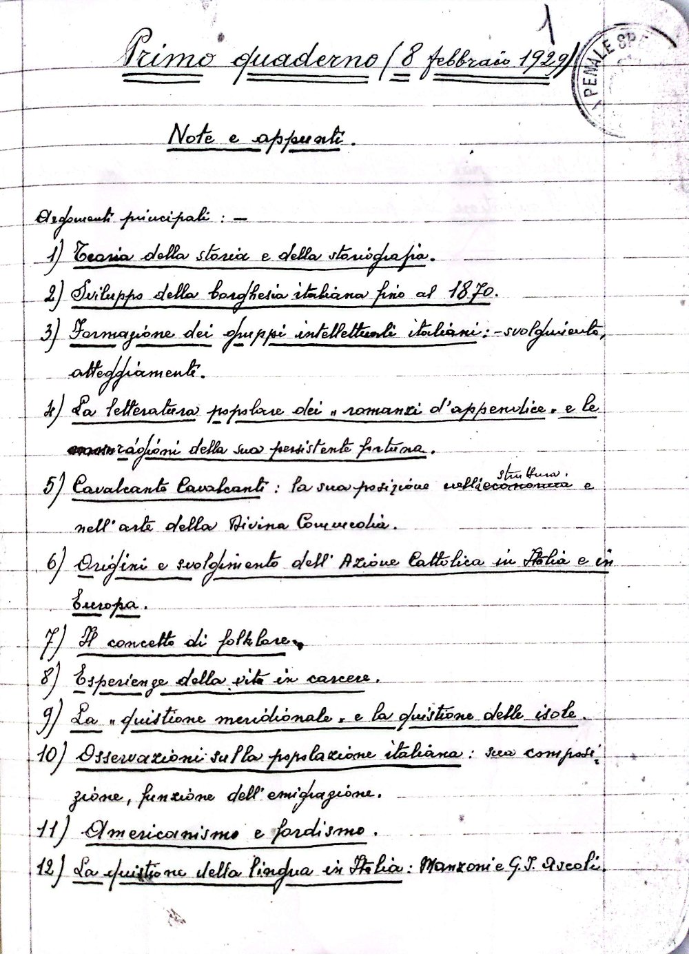 Prime pagine del q. 1